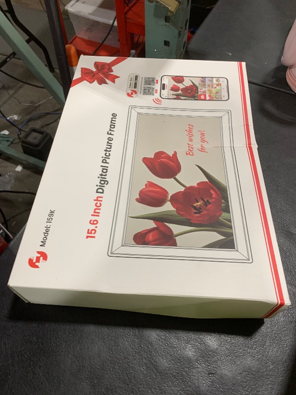 Photo 1 of 64GB 15.6" Frameo Digital Picture Frame WiFi, Large Electronic Photo Frames 1920 x 1080 IPS FHD Touch Screen, Send Photos from Your Phone from Anywhere, Best Gifts for Parents and Grandparents