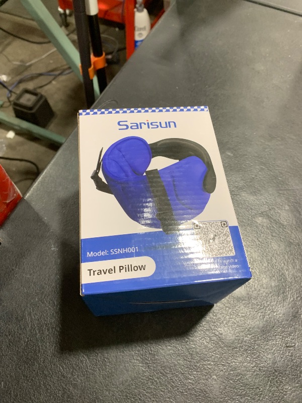 Photo 1 of SARISUN Travel Pillow for Airplanes, Airplane Pillow with Eye Mask, Travel Pillows for Long Flight Sleeping, Travel Neck Pillows for Road Trip Car Headrest, Stop Bobble Head Neck Pain, Dark Grey
