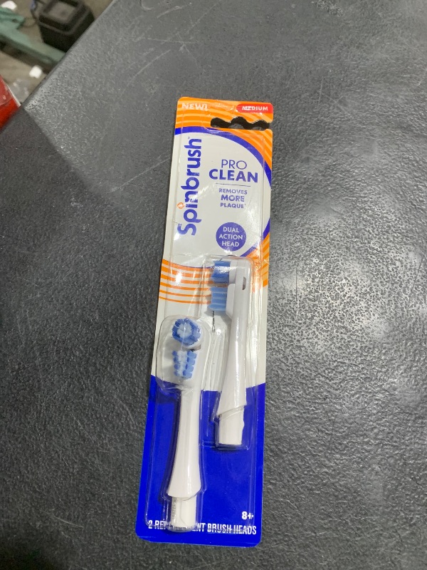 Photo 1 of Spinbrush PRO Clean Replacement Heads, Electric Toothbrush Refills, Medium Bristles, 2 Count