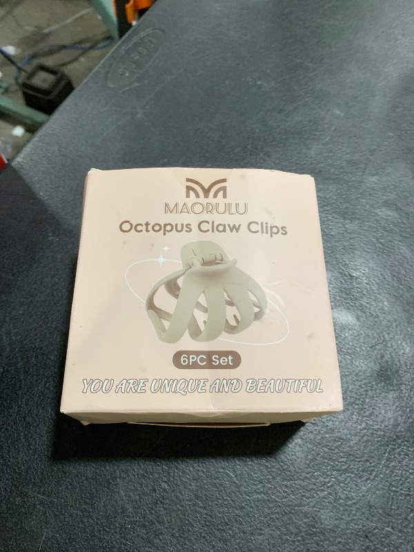 Photo 1 of 2.8 Inch Medium Octopus Hair Clips for Women, Black Matte Hair Claw Clips for Thin Fine Hair, Strong Hold Non-slip Spider Hairclips Jaw Clip