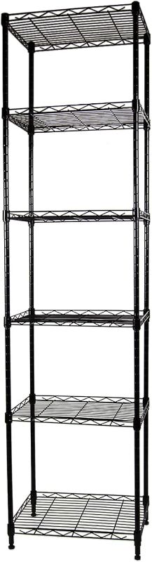 Photo 1 of 6-Tier Wire Shelving Adjustable Shelves Unit Metal Storage Rack for Laundry Bathroom Kitchen Pantry Closet Organization (Black, 16.6" L x 11.4" W x 64.6" H)