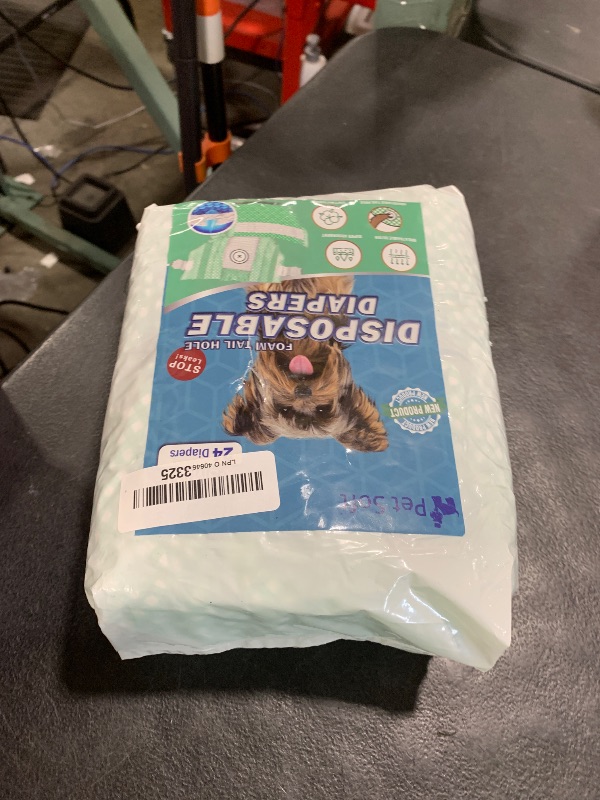 Photo 1 of Pet Soft Dog Diapers Female, Disposable Doggie Diapers for Female Dogs, Puppy Cat Diaper with Adjustable Foam Tail Hole, 24pcs (XS,Green)