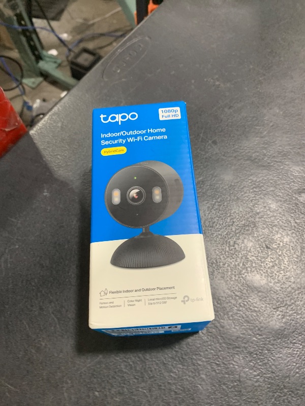 Photo 1 of Tapo 1080p Indoor/Outdoor Security Camera - Free Person/Motion/Baby Cry Detection, Color Night Vision, IP65 Weatherproof, SD/Cloud Storage, Works w/Alexa & Google Home HybridCam, Black