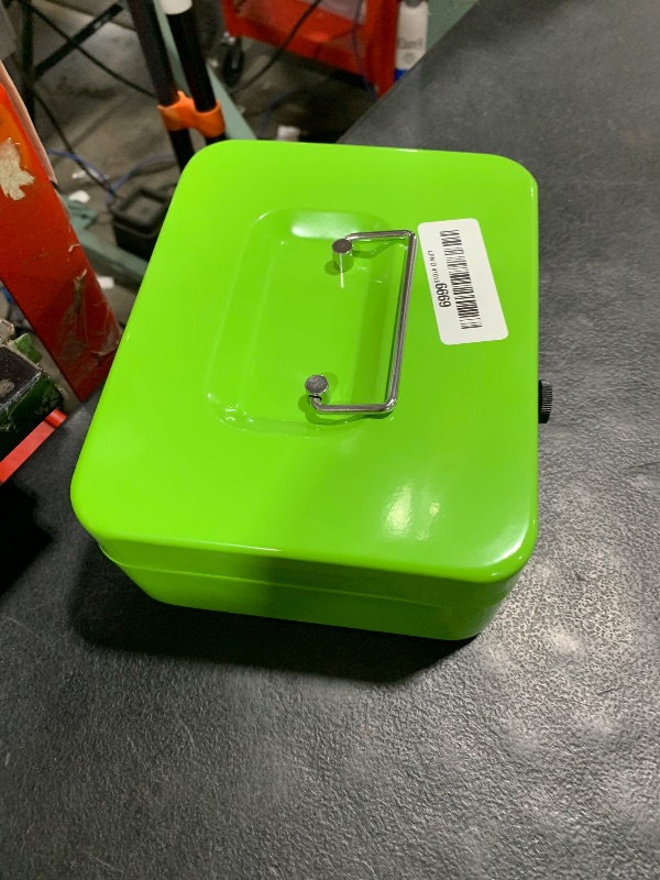 Photo 1 of KYODOLED Cash Box with Combination Lock,Safe Metal Box for Money,Storage Lock Box with Money Tray,7.87"x 6.30"x 3.54" Limegreen Medium
