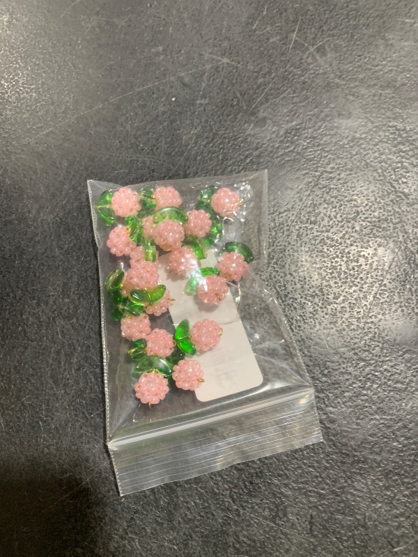 Photo 1 of Gelirda 20Pcs Glass Seed Beads Floral Pendants Beaded Flower with Green Leaves Charms for Jewelry Making Necklace Bracelets