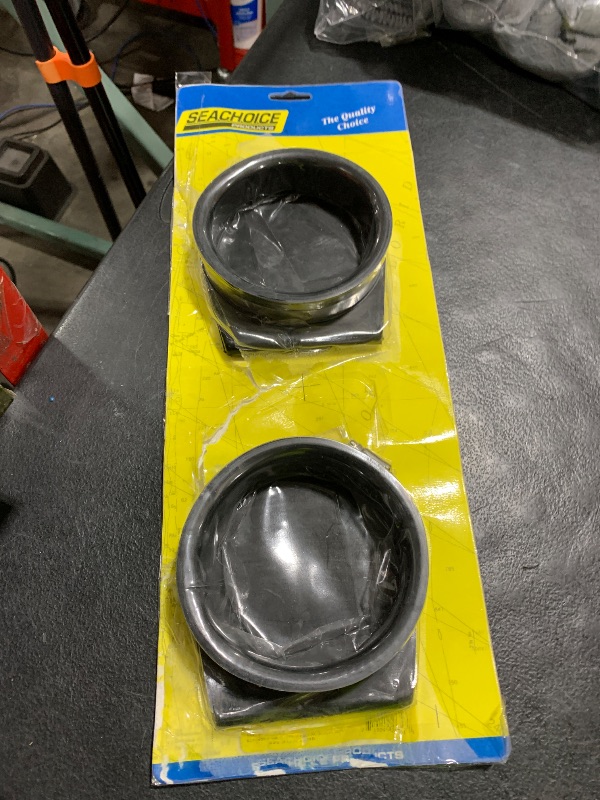 Photo 1 of Seachoice Exhaust Guard Covers, Fits 4 in. OD Pipe, Black Rubber with Stainless Steel Hose Clamp