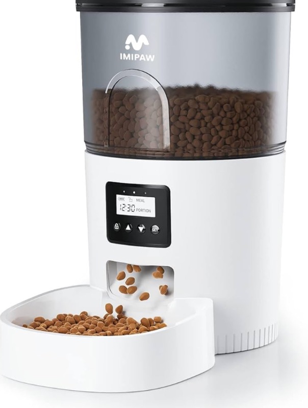 Photo 1 of Automatic Cat Feeders, 3L Timed Cat Dry Food Dispenser, Dual Power Supply, Programmable Portion Size, Auto Pet Feeder for Cats and Small Dogs