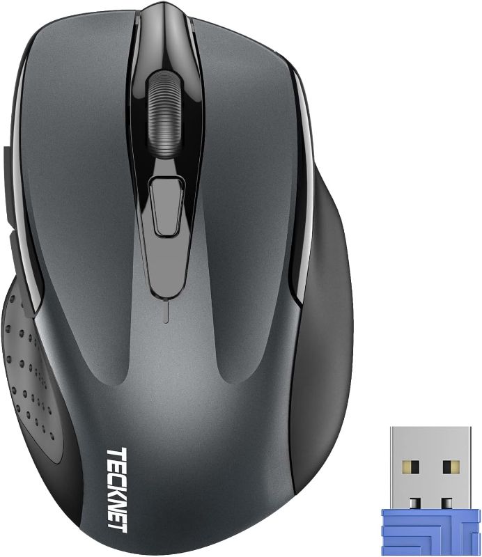 Photo 1 of TECKNET Wireless Mouse, 2.4G Ergonomic Optical Mouse, Computer Mouse for Laptop, PC, Computer, Chromebook, Notebook, 6 Buttons, 24 Months Battery Life, 2600 DPI, 5 Adjustment Levels