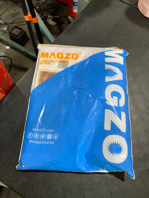 Photo 1 of MAGZO Magnetic Screen Door Fit Door Size 36 x 96 Inches, Actual Screen Size 38 x 97 Inch Side Opening Screen Mesh with Hook&Loop Full Frame-White