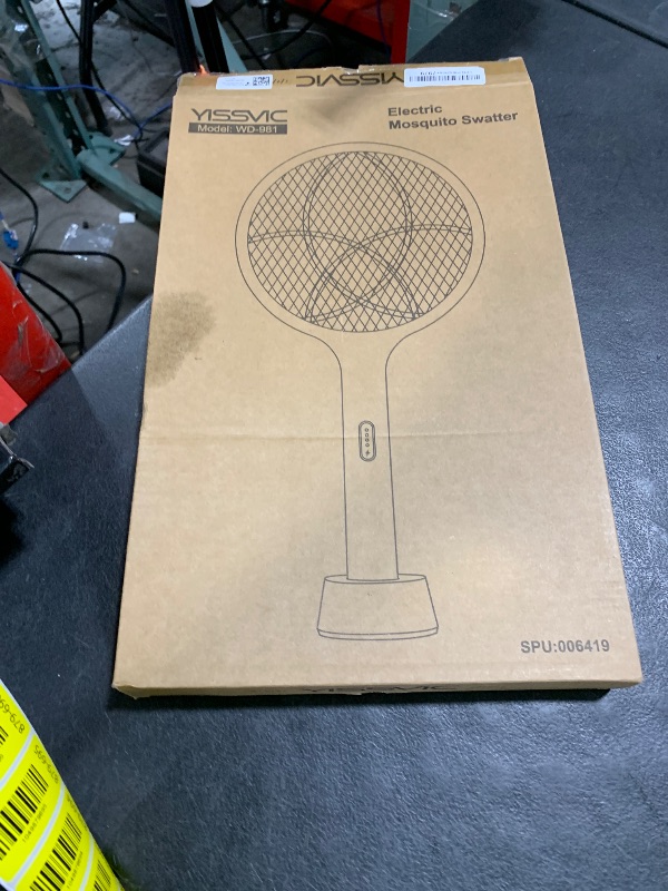 Photo 1 of YISSVIC Electric Fly Swatter Bug Zapper Racket Dual Modes Mosquito Killer with Purple Mosquito Light Rechargeable for Indoor Home Office Backyard Patio Camping
