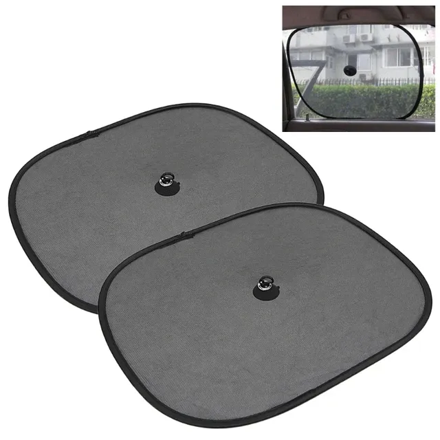 Photo 1 of Auto Drive Universal Fit Suction Cup Mesh Side Window Twist Sunshade 2 Counts , 18" x 14"