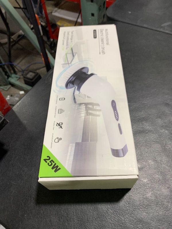 Photo 1 of Electric Spin Scrubber, Cordless Cleaning Brush, Shower Scrubber with 9 Brush Heads 2H Power Dual Speed, Adjustable Extension Handle, IPX7 Waterproof for Tub Tile Floor Car, O-White