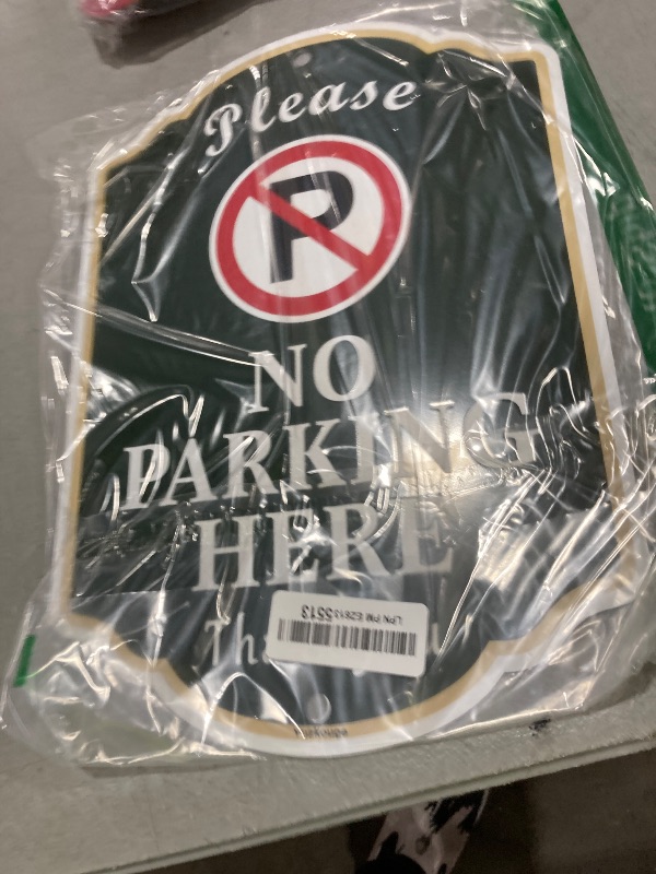 Photo 1 of Yuzkouge Please No Parking Here Sign - 2 Pack, 10” x 14” Rust Free Aluminum Private Drive Sign, Weatherproof, Fade Resistant, Easy Mounting.