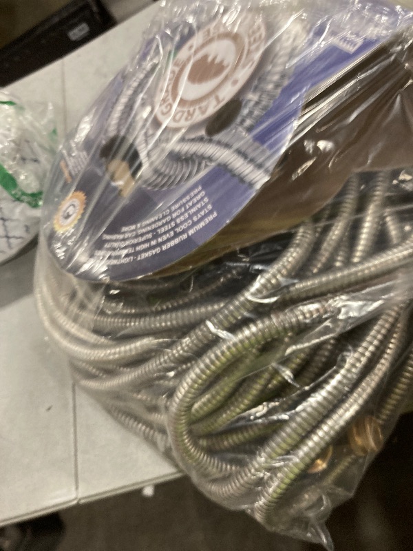 Photo 1 of Tardigrade Metal Garden Hose 100 FT, Heavy Duty 304 Stainless Steel Water Hoses, Unmatched Durability, Flexible, No Kink & Tangle, Lightweight, Pet & Rust Proof for Outdoor Lawn Yard