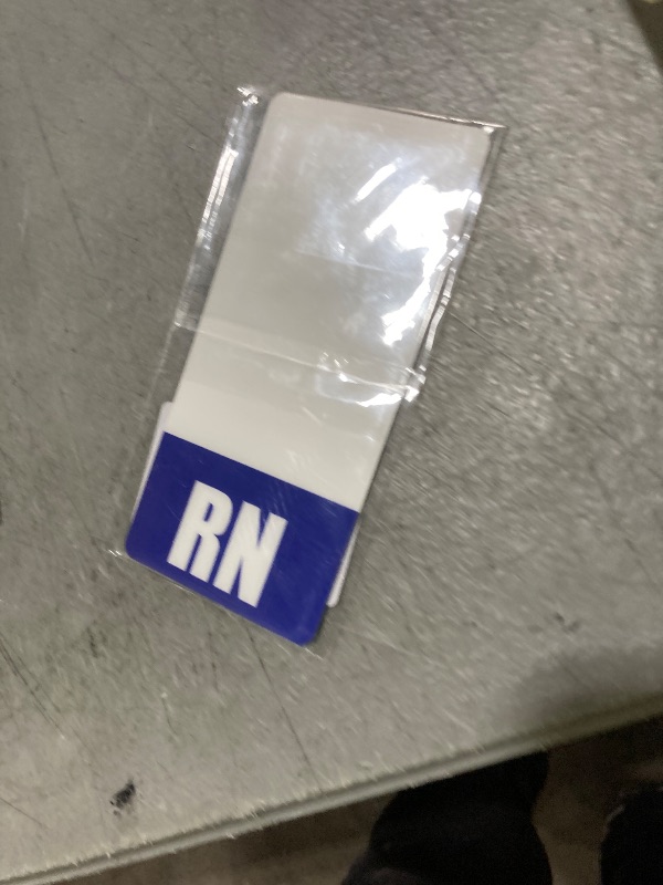 Photo 1 of RN Badge Buddy (Blue) - Vertical Heavy Duty Tags for Resident Nurses - Double Sided Identification Card