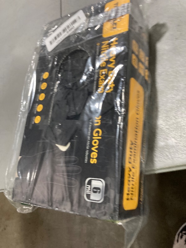 Photo 1 of TitanFlex Disposable Nitrile Exam Gloves - 6-mil, Black, Medium 100-ct Box, Heavy Duty, Latex Free, Food Safe for Cooking & Food Prep