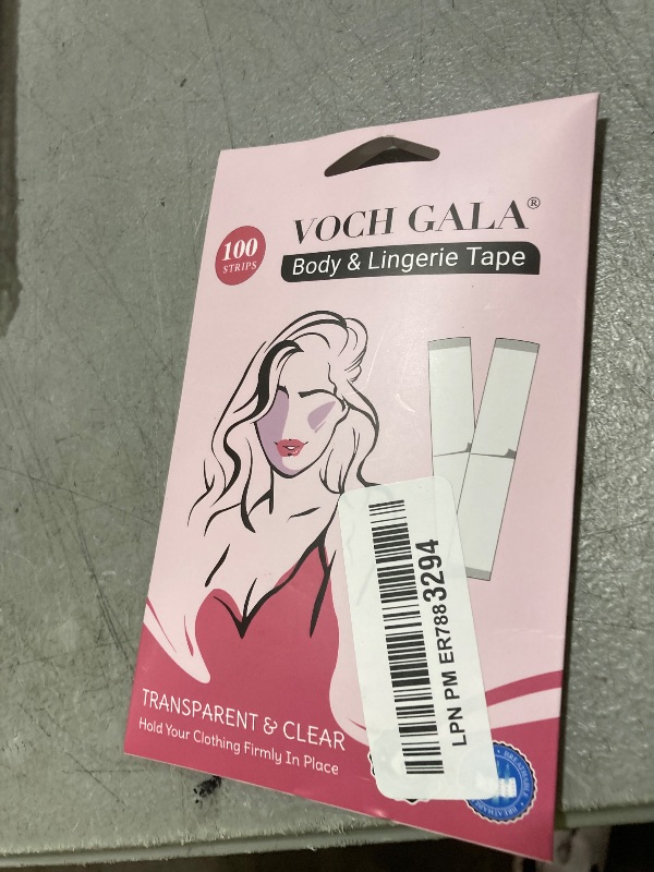 Photo 1 of VOCH GALA 100 Strips Double Sided Tape for Fashion and Clothes, Waterproof Fashion Clothing Tape, Fabric Tape to Skin, Strong Adhesive Body Tape, Clear Transparent for All Skin Shades