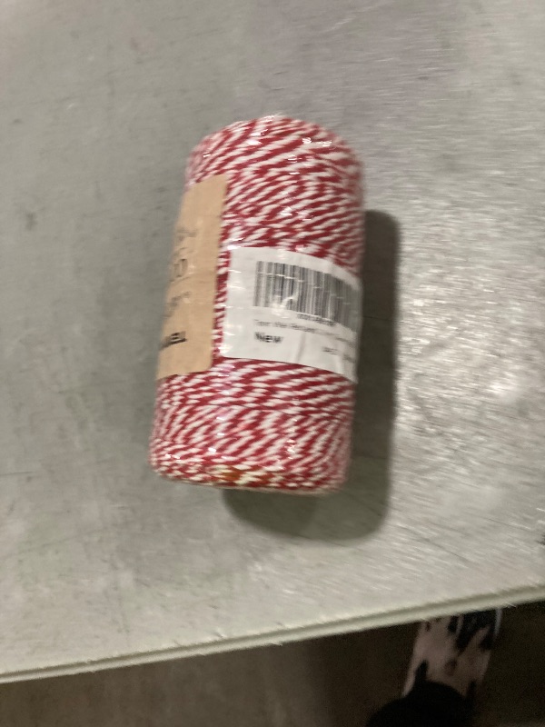 Photo 1 of Tenn Well Red and White Twine, 656 Feet 200m Cotton Bakers Twine Ribbon for Baking, Butchers, Crafts, Gift Wrapping, Christmas Holiday Decorations