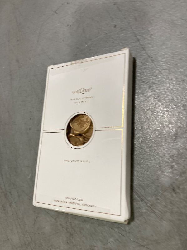 Photo 1 of UNIQOOO Wax Seal Stickers - Eucalyptus Wedding Invitation Envelope Seal Stickers, 50 Pcs Self- Adhesive Prosecco Metallic Light Gold Stickers, Perfect for Invitation, Christmas, Gift Wrapping