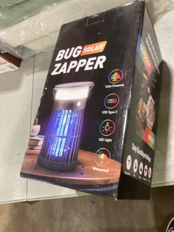 Photo 1 of Solar Bug Zapper Outdoor, Mosquito Killer w/Flame & RGB Light, 4200V High-Power, IPX5 Waterproof Mosquito Fly Zapper, Indoor & Outdoor Electric Portable Insect Trap for Patio, Garden, Backyard, Home
