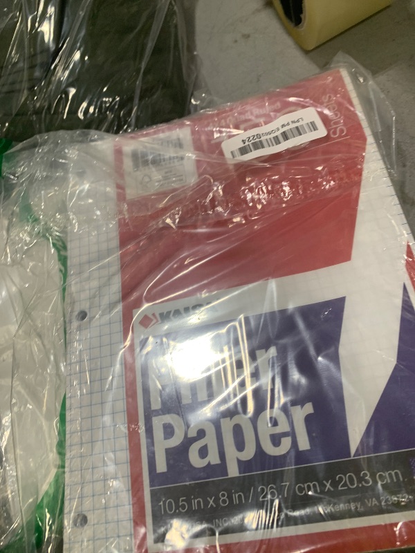 Photo 1 of KAISA Graph Paper Filler Paper, 8"x10.5" 4x4 Graph/Quad Rule Filler Paper 3-Hole Punched 1/4inch Grid Paper Loose-Leaf Paper for 3-Ring Binders,150sheet/pack, 3pack F15001Q