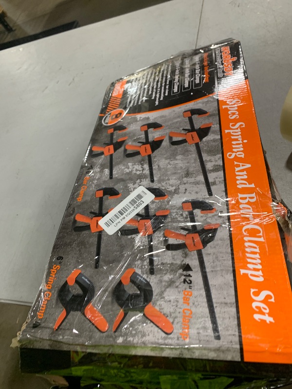 Photo 1 of HORUSDY 8-Pack Bar Clamps for Woodworking, 12" and 6" Bar Clamps, Wood Working Clamp Sets, Quick Clamps F Clamp with 150 LBS Load Limit (8-Pack Wood Clamps)