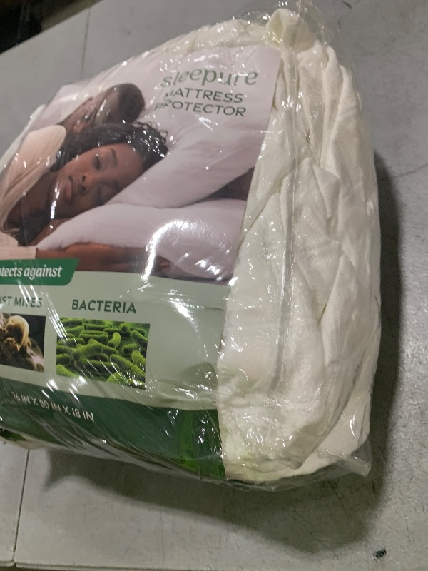 Photo 1 of SafeRest Sleepure Waterproof Mattress Protector King Size - Viscose Derived from Bamboo - Fitted with Stretchable Pockets - Machine Washable Cotton King Mattress Cover for Bed