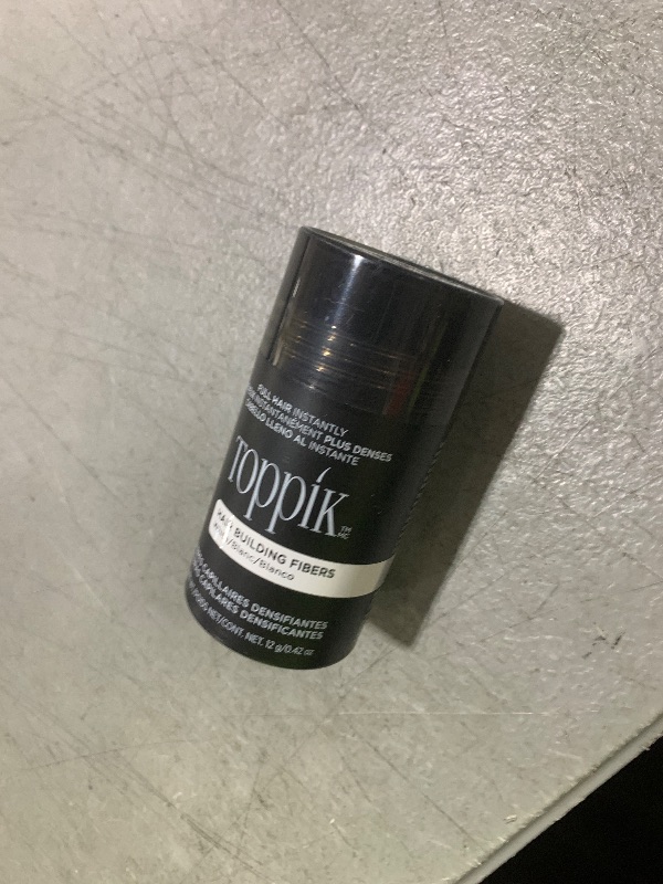 Photo 1 of Toppik Hair Building Fibers, White, 12g Fill In Fine or Thinning Hair, Instantly Thicker, Fuller Looking, 9 Shades for Men & Women, Keratin Protein Formula