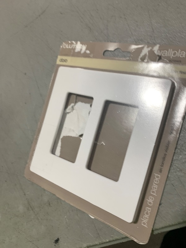Photo 1 of Lutron Claro 2 Gang Decorator/Rocker Wallplate, For Light Dimmers, Switches and Accessories, Snap-On Installation, No Visible Screws, Satin, SC-2-SW, Snow