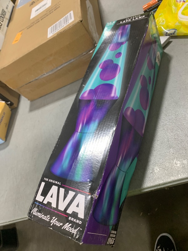 Photo 1 of The Original Lava® Lamp - 14.5" Aurora Borealis – Classic Liquid Motion Lamp - Purple Wax and Blue Liquid - Item #2047 (Amazon Exclusive)