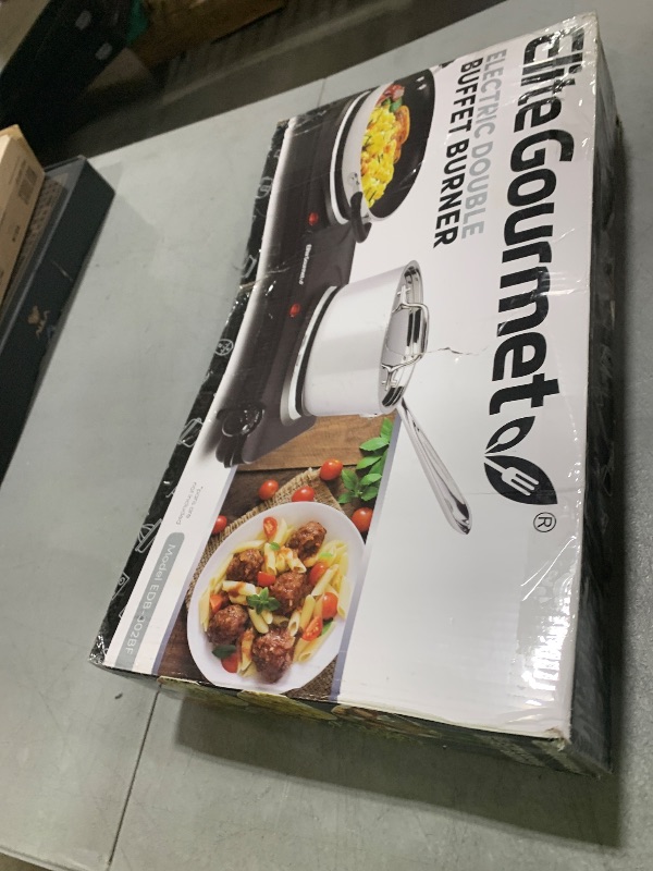 Photo 1 of Elite Gourmet EDB-302BF Countertop Double Cast Iron Burner, 1500 Watts Electric Hot Plate, Temperature Controls, Power Indicator Lights, Easy to Clean, Black