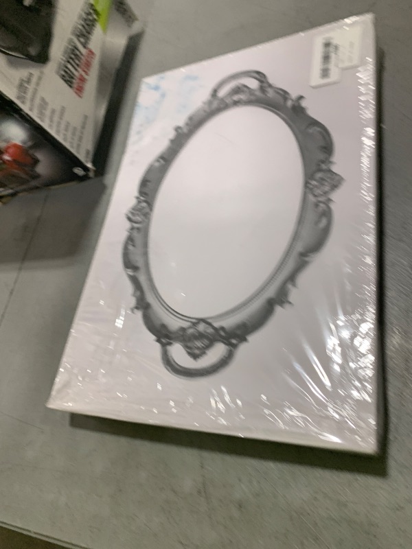 Photo 1 of Tstarer Vintage Decorative White Framed Mirror, Small Oval Wall Hanging Mirror - 9.6" W x 14.3" L (White)