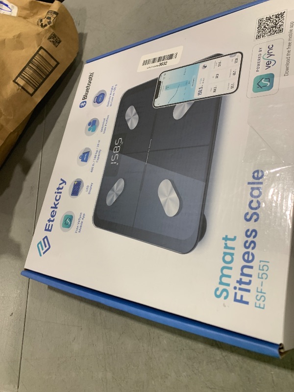 Photo 1 of Etekcity Smart Scale for Body Weight, Bathroom Digital Weighing Scale with BMI, Body Fat, Muscle Mass, Accurate Bluetooth Home User Health Equipment Sync Apps