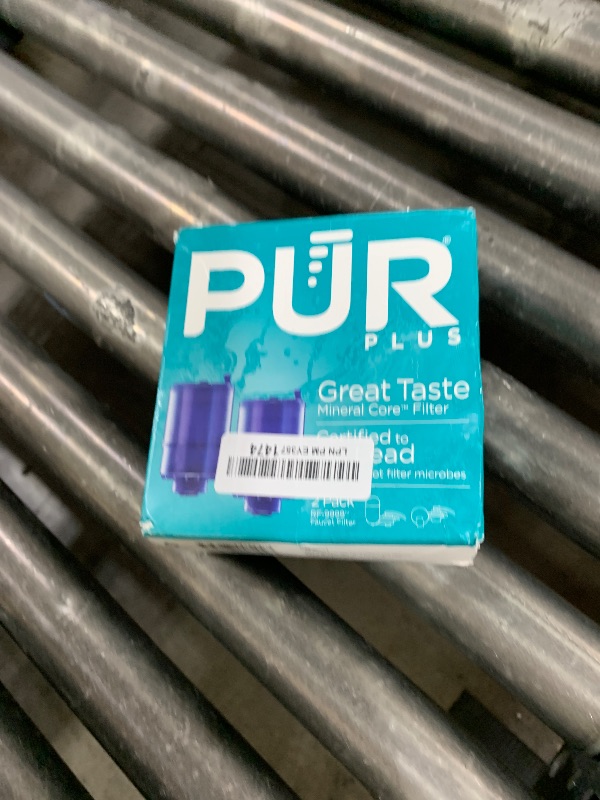 Photo 1 of PUR PLUS Faucet Mount Replacement Filter 2-Pack, Genuine PUR Filter, 3-in-1 Powerful, Natural Mineral Filtration, Lead Removal, 6-Month Value, Blue (RF99992)