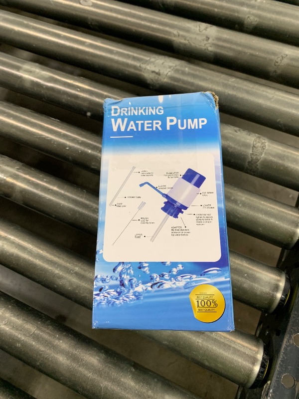 Photo 1 of Water Bottles Pump Blue Manual Hand Pressure Drinking Fountain Pressure Pump Water Press Pump with an Extra Short Tube and Cap Fits Most 5 Gallon Water Dispenser