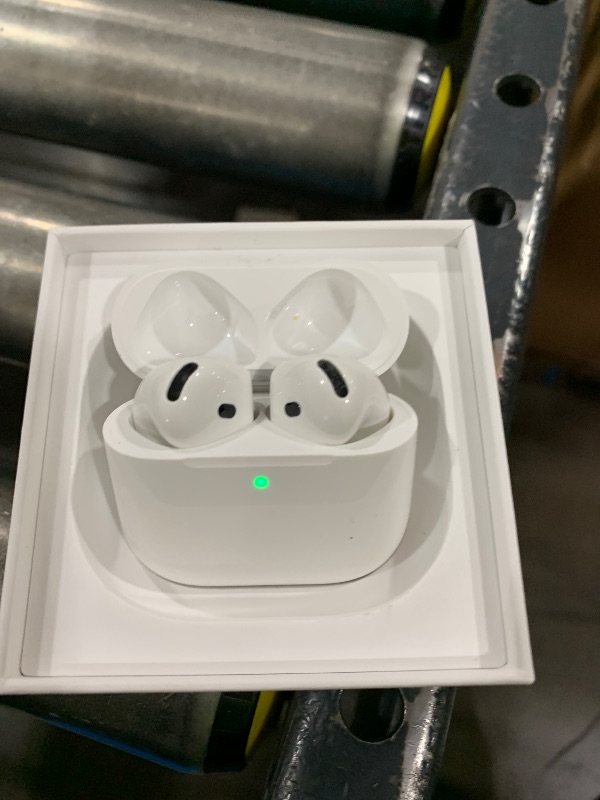 Photo 1 of Apple AirPods 4 Wireless Earbuds, Bluetooth Headphones, Personalized Spatial Audio, Sweat and Water Resistant, USB-C Charging Case, H2 Chip, Up to 30 Hours of Battery Life, Effortless Setup for iPhone