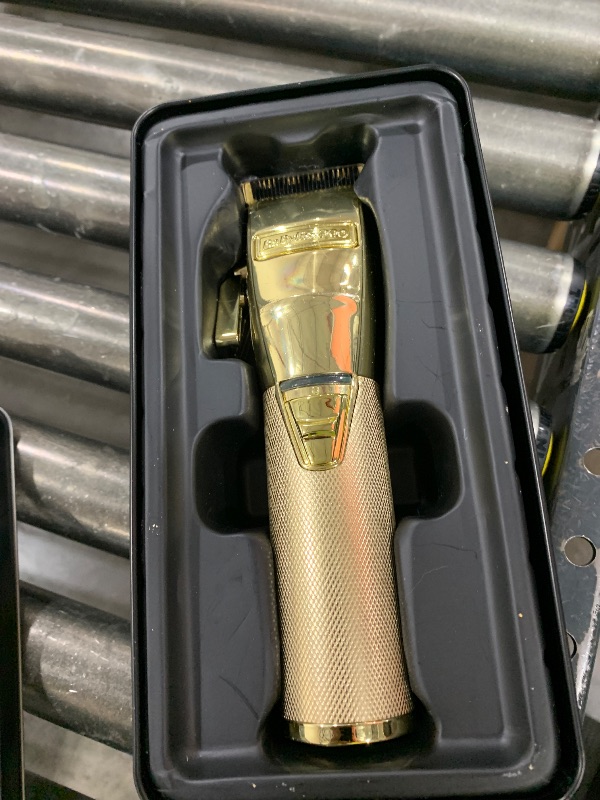 Photo 1 of BaBylissPRO GOLDFX+ Professional Barber Cord/Cordless Hair Clippers for Men, All Metal, Lithium Battery with 3-Hour Runtime, Gold