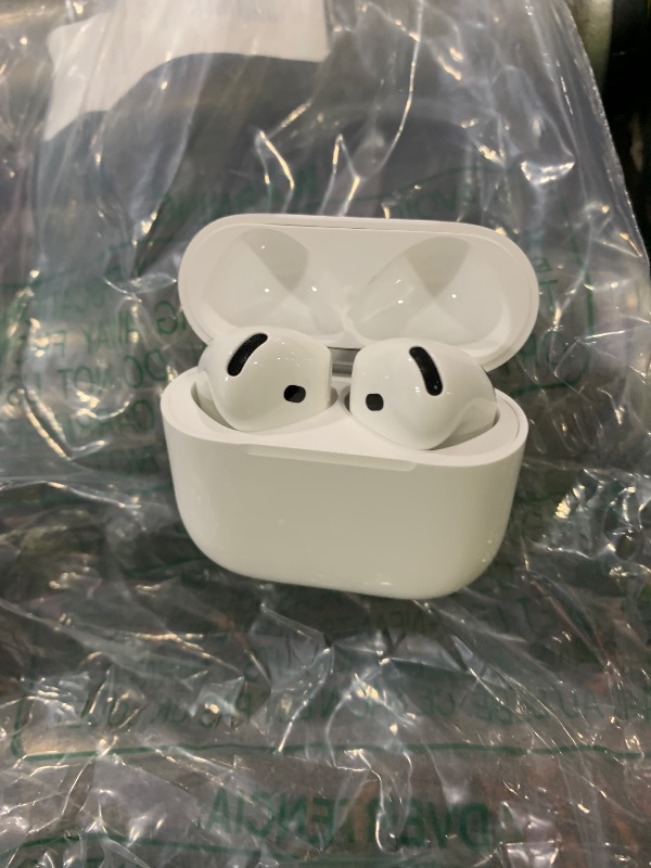 Photo 1 of Apple AirPods 4 Wireless Earbuds, Bluetooth Headphones, with Active Noise Cancellation, Adaptive Audio, Transparency Mode, Personalized Spatial Audio, USB-C Charging Case, Wireless Charging, H2 Chip