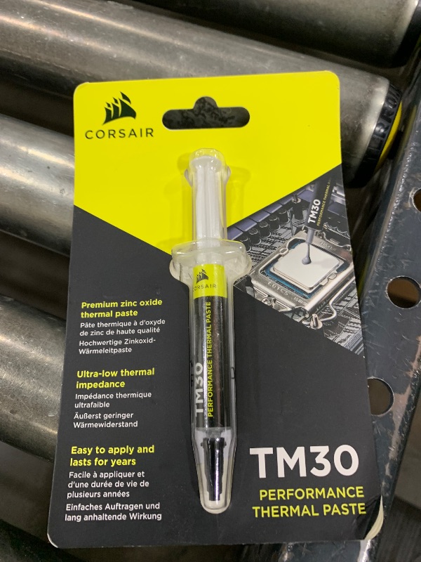 Photo 1 of Corsair TM30 Performance Thermal Paste | Ultra-Low Thermal Impedance CPU/GPU | 3 Grams|w/applicator, silver for Desktop