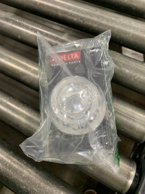 Photo 1 of Delta Faucet RP17451 Single Clear Knob Handle Kit with Button and Set Screw for Tub/Shower Chrome, 2-1/2" H x 2-1/8" W
