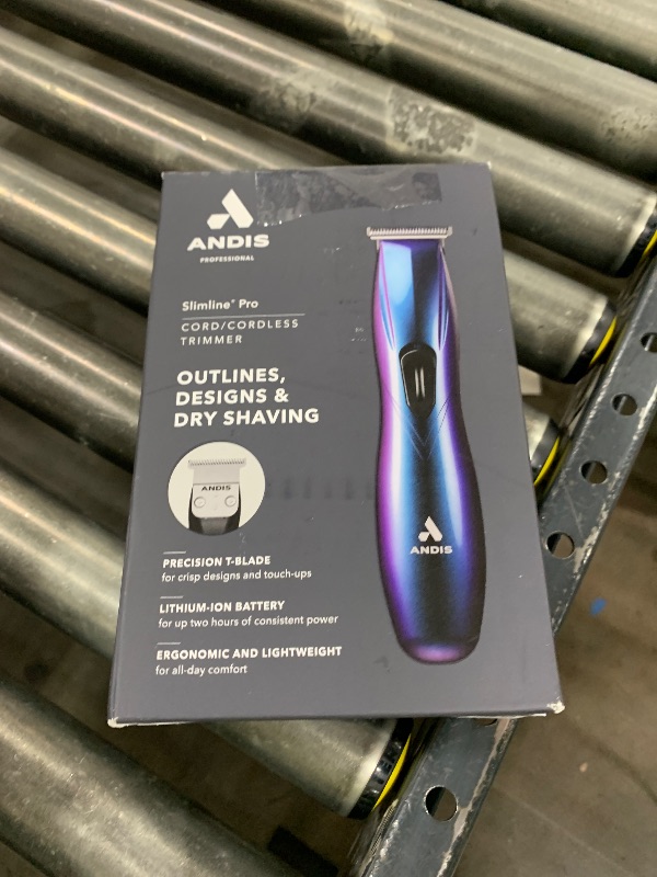 Photo 1 of Andis 560974 Limited Edition Slimline Pro Cord/Cordless Beard Trimmer, Lithium Ion T-Blade Trimmer, Close Cutting T-Blade Zero Gapped, Galaxy