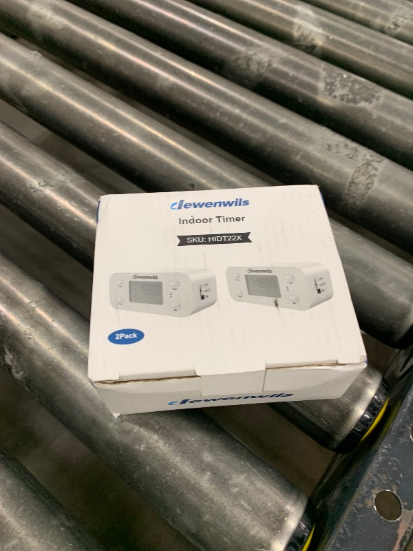 Photo 1 of DEWENWILS 24 Hour Programmable Digital Timer Outlet, 2 Pack Timers for Electrical Outlets, Light Timer for Indoor Lamp Fan Aquarium, 1 Grounded Outlet, 125V/15A/1000W, 3 Prong, 1/2 HP