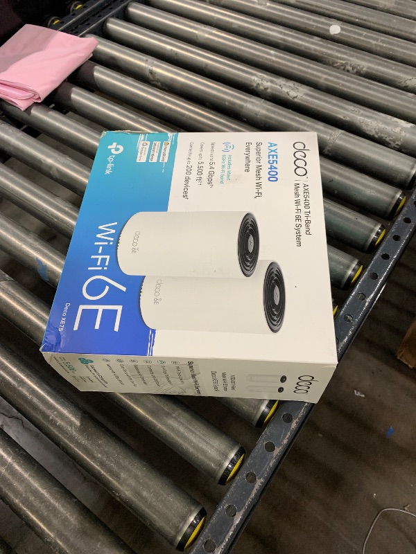 Photo 1 of TP-Link Deco XE75 AXE5400 Tri-Band WiFi 6E Mesh System - Covers up to 5500 Sq.Ft, Replaces WiFi Router and Extender, AI-Driven Mesh, 6GHz Band, 2-Pack