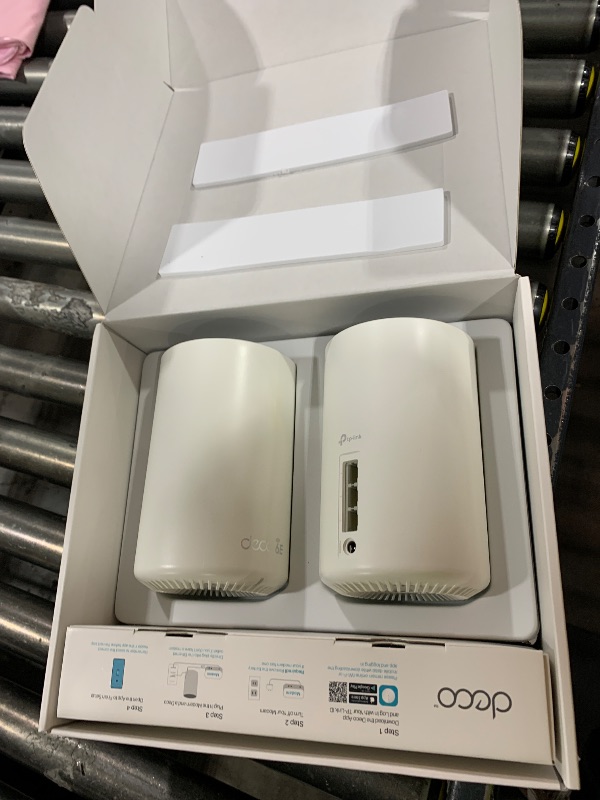 Photo 1 of TP-Link Deco XE75 AXE5400 Tri-Band WiFi 6E Mesh System - Covers up to 5500 Sq.Ft, Replaces WiFi Router and Extender, AI-Driven Mesh, 6GHz Band, 2-Pack