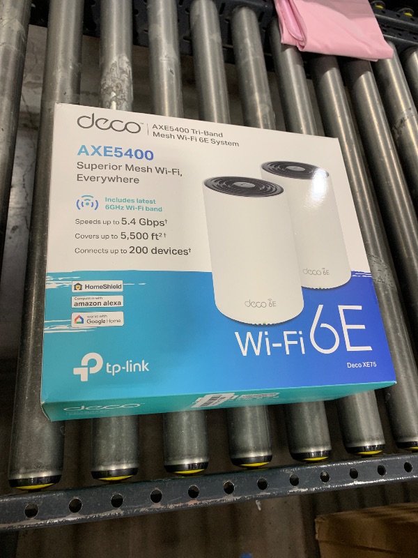 Photo 1 of TP-Link Deco XE75 AXE5400 Tri-Band WiFi 6E Mesh System - Covers up to 5500 Sq.Ft, Replaces WiFi Router and Extender, AI-Driven Mesh, 6GHz Band, 2-Pack