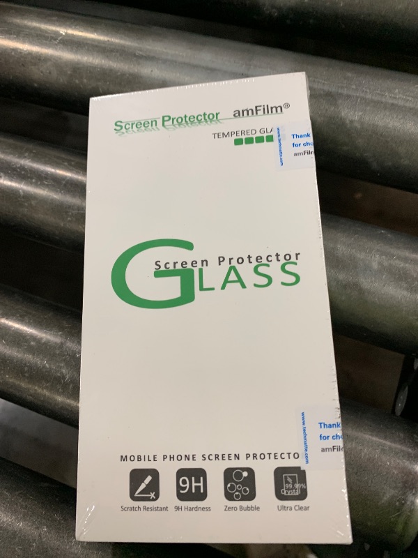 Photo 1 of amFilm Glass Screen Protector Compatible for iPhone 12 Pro Max 6.7" Display, 2020, with Easy Installation Tray, Tempered Glass, 3 Pack