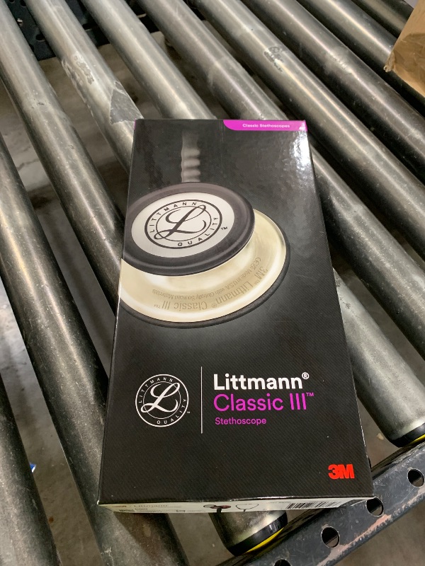 Photo 1 of 3M Littmann Classic III Monitoring Stethoscope, 5870, More Than 2X as Loud, Weighs Less, Stainless Steel Rainbow-Finish Chestpiece, 27" Black Tube, Stem and Headset