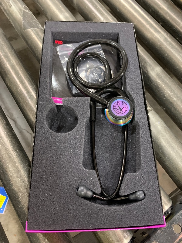 Photo 1 of 3M Littmann Classic III Monitoring Stethoscope, 5870, More Than 2X as Loud, Weighs Less, Stainless Steel Rainbow-Finish Chestpiece, 27" Black Tube, Stem and Headset