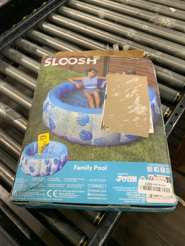 Photo 1 of SLOOSH Inflatable Swimming Pool,5.5ft x 20 Inch Full-Sized Blow Up Durable Thickened Luxury Above Ground Family Pool with Comfortable Backrest for Summer Water Party Backyard Garden Lawn,Blue