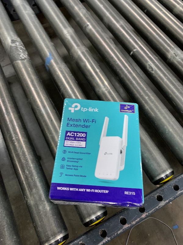 Photo 1 of TP-Link AC1200 WiFi Extender, 2025 Wirecutter Best WiFi Extender, 1.2Gbps Home Signal Booster, Dual Band 5GHz/2.4GHz, Up to 1600 Sq.ft and 32 Devices, EasyMesh Compatible, One Ethernet Port (RE315)